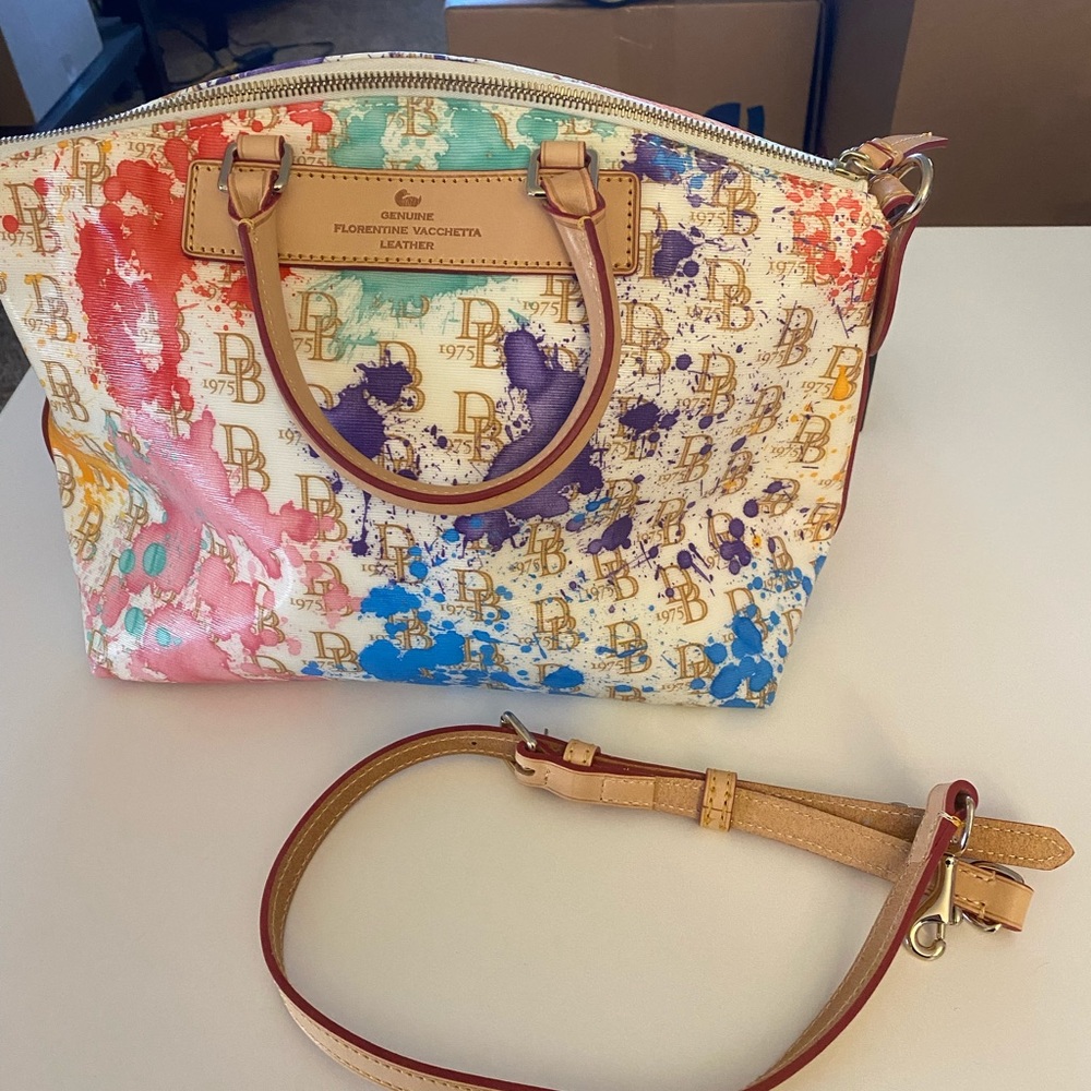 Dooney & Bourke multicolor splash satchel purse bag